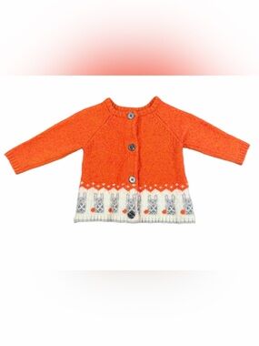 JOHN LEWIS Wool Blend Knit Bunny Cardigan - 6-9M